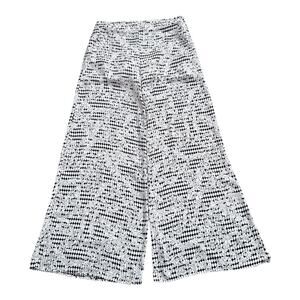 ASTR Womens Size Medium Back Zip Damask Print Wide Leg Palazzo Pants 32" Inseam